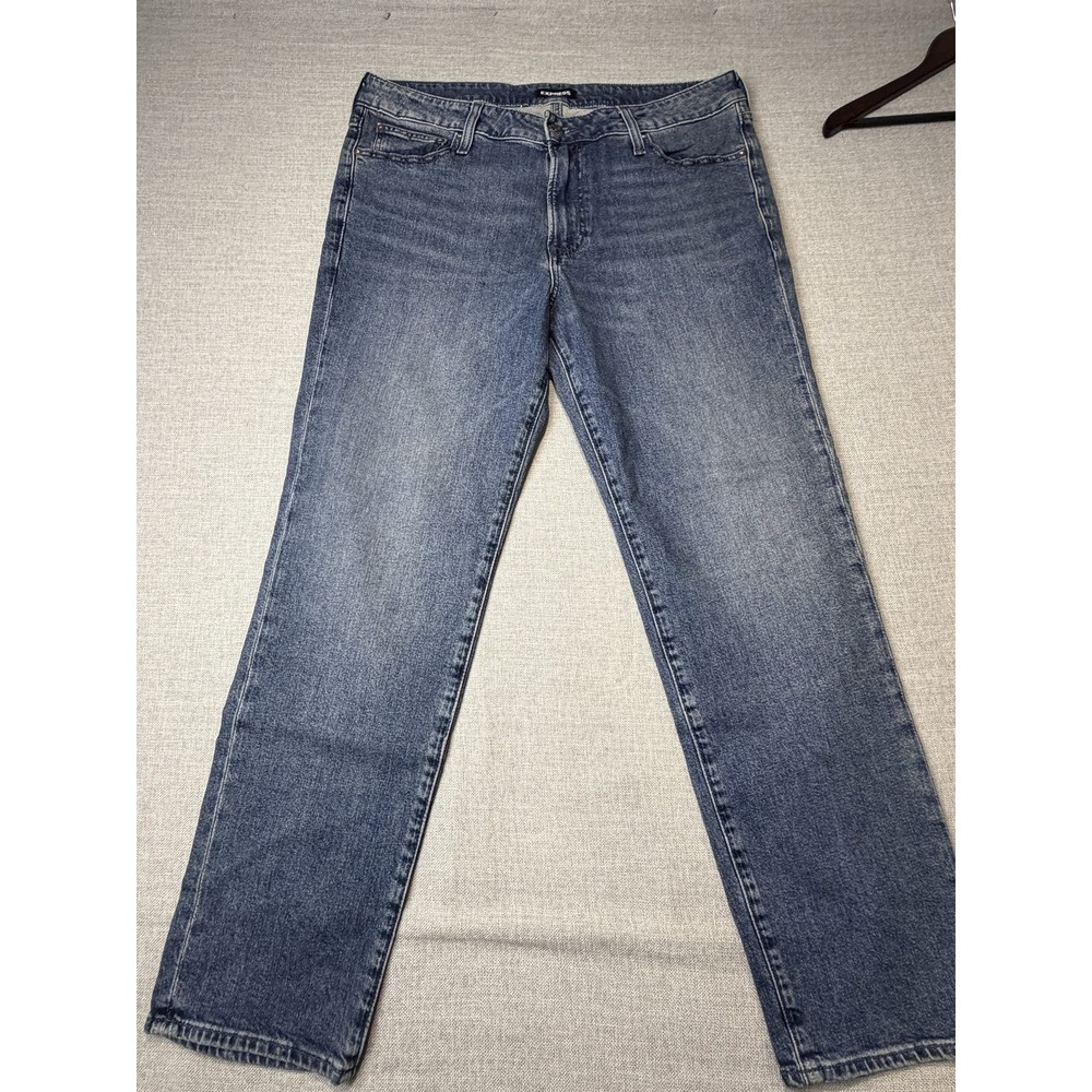 Express Jeans Mens 36x30 Blue Cotton Lyocell Conscious Edit Straight Leg Denim